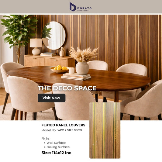 7 step 98013 Dorato Prime Panels 7 Step Golden Premium Fluted Wall Panel – 9.5 ft x 12 inch (Model 98013)