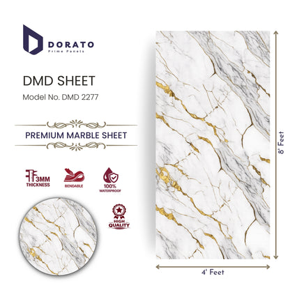 uv 2277 Uv sheet 2277 Dorato DMD Marble Sheet – Model 2277 | Premium Waterproof PVC Wall Panel (4ft x 8ft, 3mm Thickness)