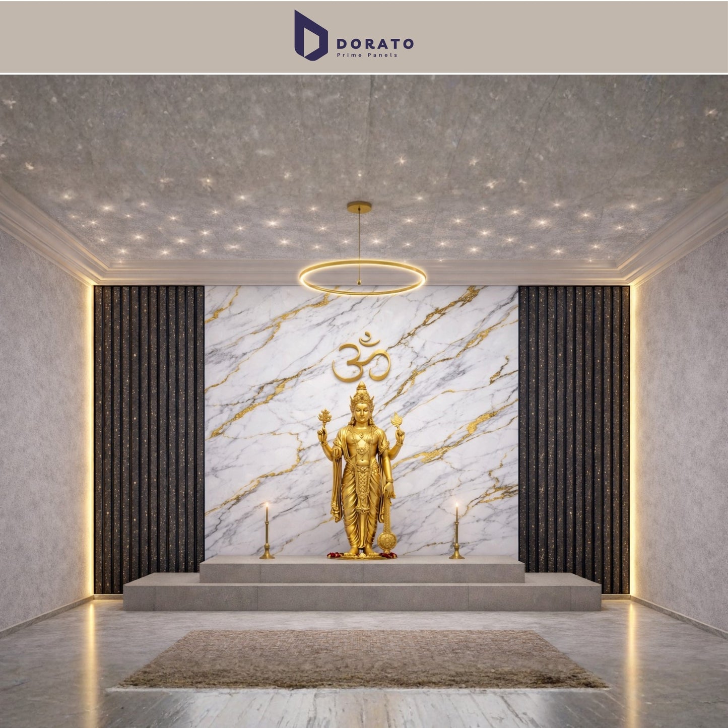 UV 7044 Dorato UV Marble Sheet – Model 7044 P | White & Gold Marble Design Wall Panel (4 Ft x 8 Ft)