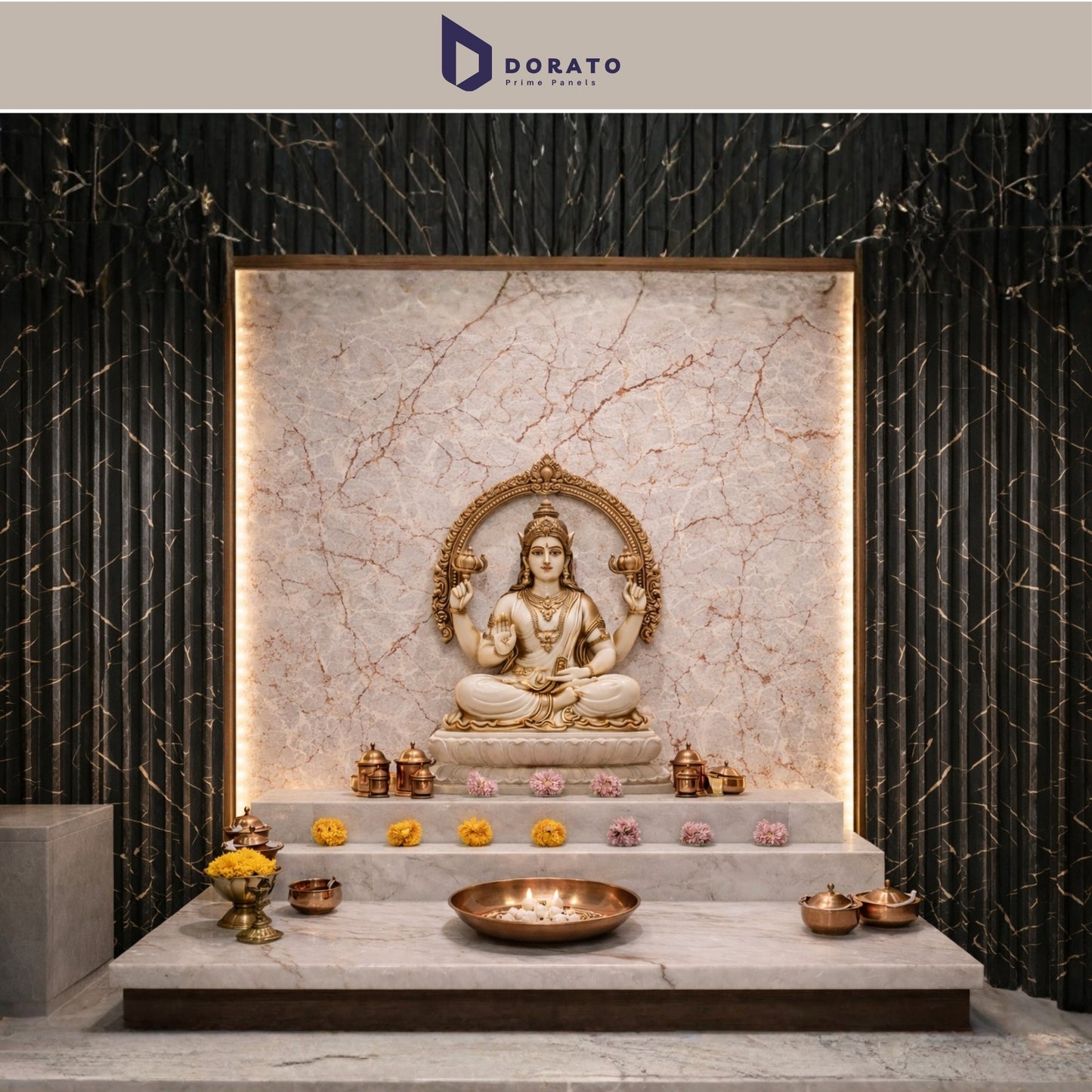 UV 2309 Dorato DMD Marble Sheet 4ft x 8ft | 3mm Waterproof Decorative Wall Panel | Model IMP 2309