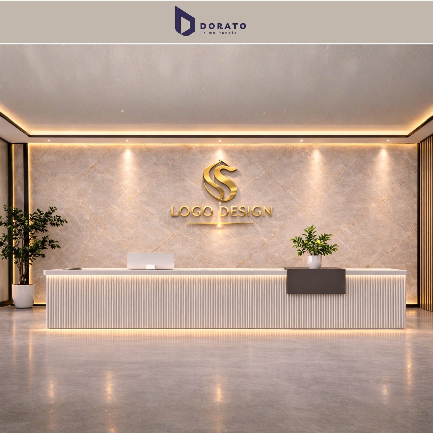 UV 2309 Dorato DMD Marble Sheet 4ft x 8ft | 3mm Waterproof Decorative Wall Panel | Model IMP 2309