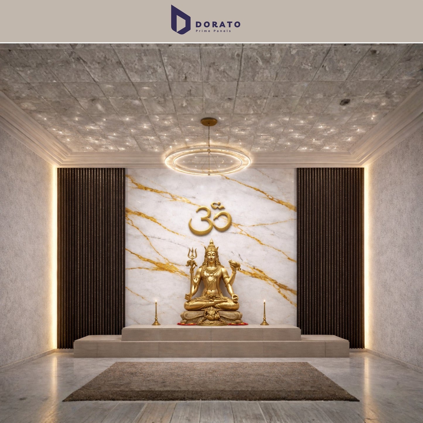 Uv 7030 Dorato UV Marble Sheet – Model 7030 P | Premium PVC Wall Panel (4ft x 8ft | 3mm Thickness | Waterproof Decorative Wall Sheet)