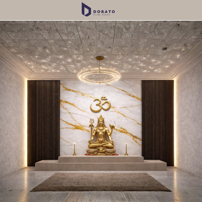Uv 7030 Dorato UV Marble Sheet – Model 7030 P | Premium PVC Wall Panel (4ft x 8ft | 3mm Thickness | Waterproof Decorative Wall Sheet)