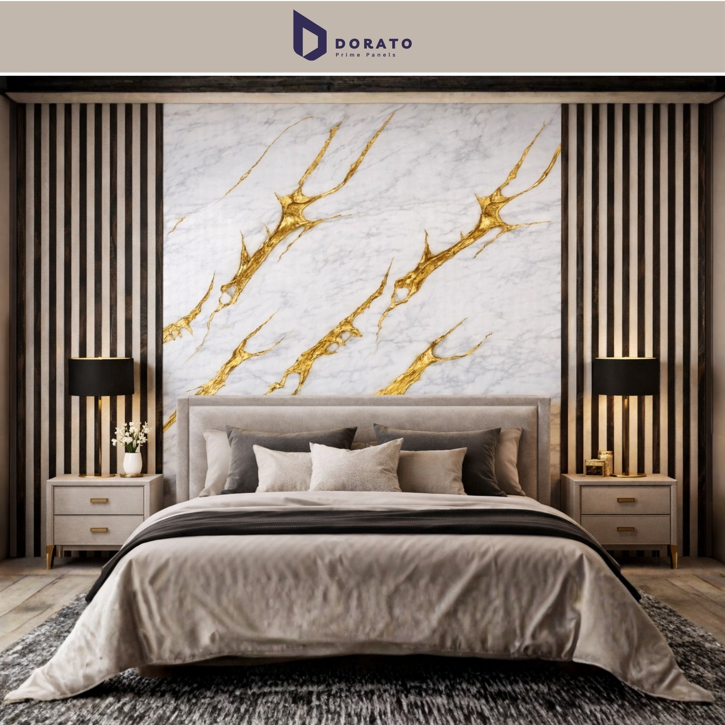 Uv 7030 Dorato UV Marble Sheet – Model 7030 P | Premium PVC Wall Panel (4ft x 8ft | 3mm Thickness | Waterproof Decorative Wall Sheet)