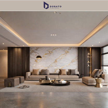 UV 7038 Dorato UV Marble Sheet – Model 7038P | Grey & Gold Marble Finish Wall Panel (4 Ft x 8 Ft, 3mm)