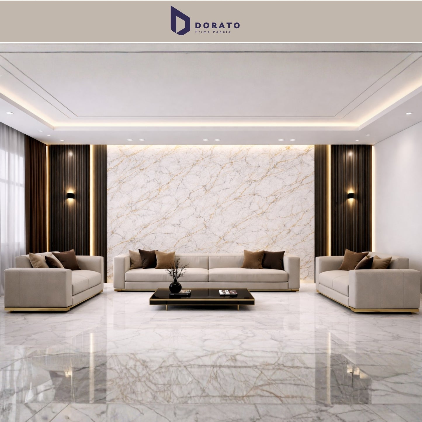 Uv 7050 Dorato UV Marble Sheet – Model 7050 P | Waterproof PVC Wall Panel (8 Ft x 4 Ft | 3mm)
