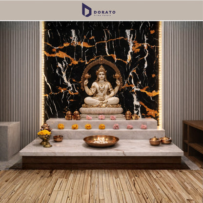 UV 9002 Dorato UV Marble Sheet – Model 9002 | Premium Black & Gold Marble Finish Wall Panel (4ft x 8ft, 3mm)