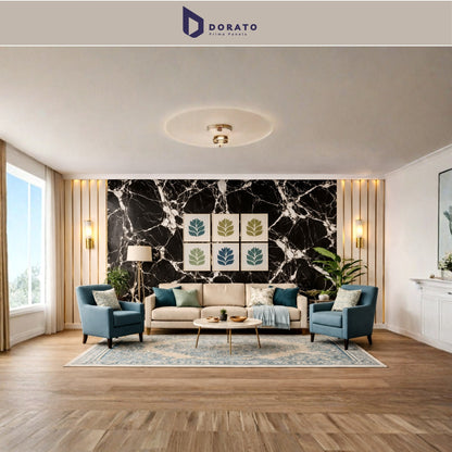 uv 9227 Dorato UV Marble Sheet – Model 9227 | Black Marble Design PVC Wall Panel (4 ft x 8 ft)
