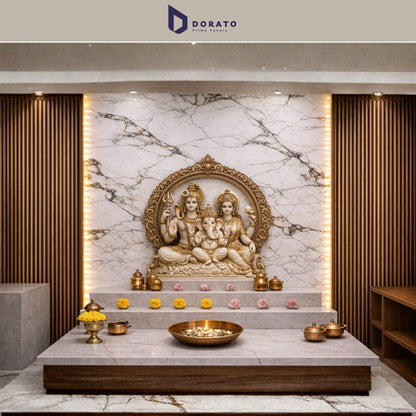 UV A02 Dorato SPC Marble Sheet A02 | 4x8 Feet Waterproof Wall Panel | 3mm PVC Marble Design Sheet