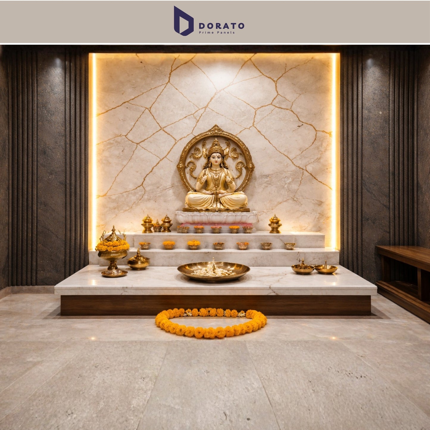 UV 01 Dorato DMD Marble Sheet – Model DMD 01 | 4ft x 8ft Waterproof Decorative Wall Panel
