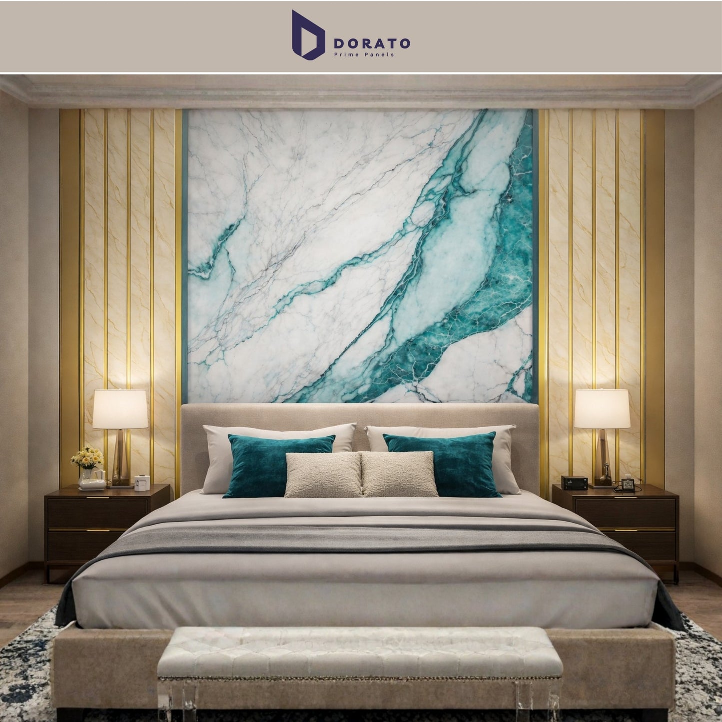 UV 183 Dorato DMD Marble Sheet – Model DMD 183 | Premium Waterproof Wall Panel (4 Ft x 8 Ft | 3mm)