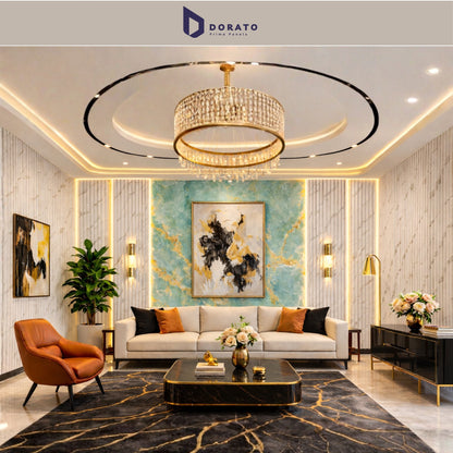 Uv 21 Dorato DMD Marble Sheet No. DMD 21 – 4ft x 8ft Premium Waterproof PVC Wall Panel (3mm Thickness)