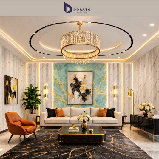 Uv 21 Dorato DMD Marble Sheet No. DMD 21 – 4ft x 8ft Premium Waterproof PVC Wall Panel (3mm Thickness)