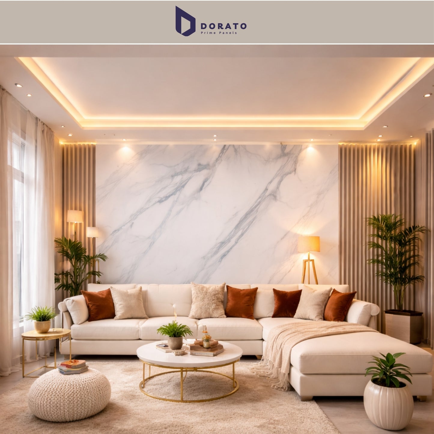UV 2275 Dorato DMD Marble Sheet (IMP 2275) – 4x8 Ft Premium Waterproof Decorative Wall Panel