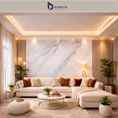 UV 2275 Dorato DMD Marble Sheet (IMP 2275) – 4x8 Ft Premium Waterproof Decorative Wall Panel