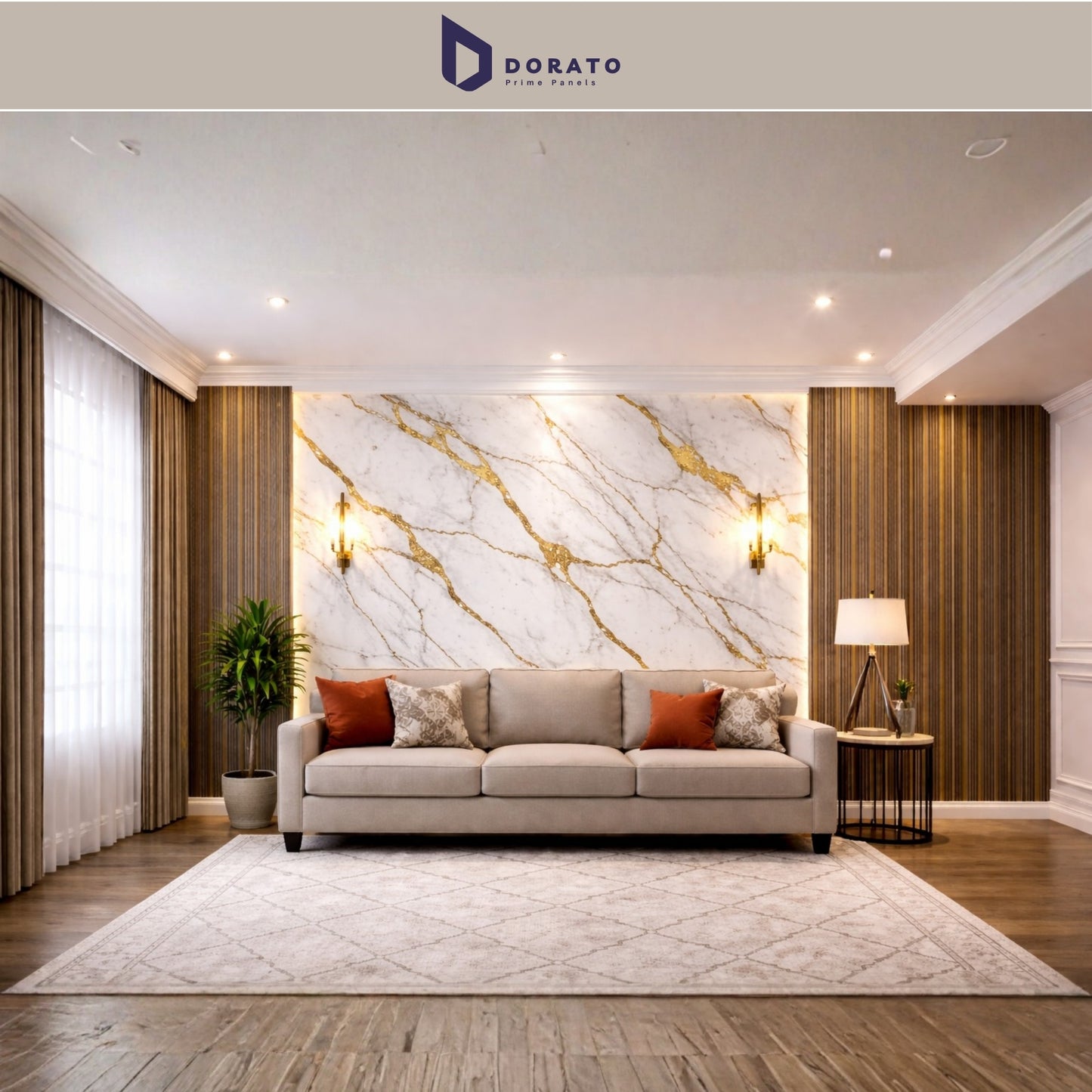 uv 2277 Uv sheet 2277 Dorato DMD Marble Sheet – Model 2277 | Premium Waterproof PVC Wall Panel (4ft x 8ft, 3mm Thickness)