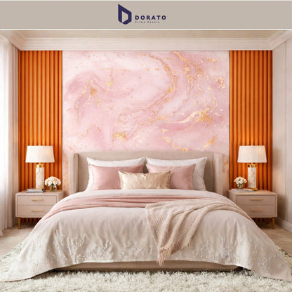 uv 30 Dorato DMD Marble Sheet No. 30 – Pink & Gold Marble Design Wall Panel (4ft x 8ft | 3mm | Waterproof PVC Sheet)