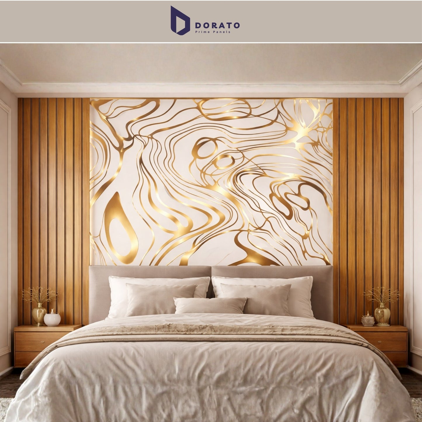 UV 38 Dorato DMD Marble Sheet – Model DMD 38 | Premium Gold Abstract Wall Panel (4ft x 8ft, 3mm Thickness, Waterproof)