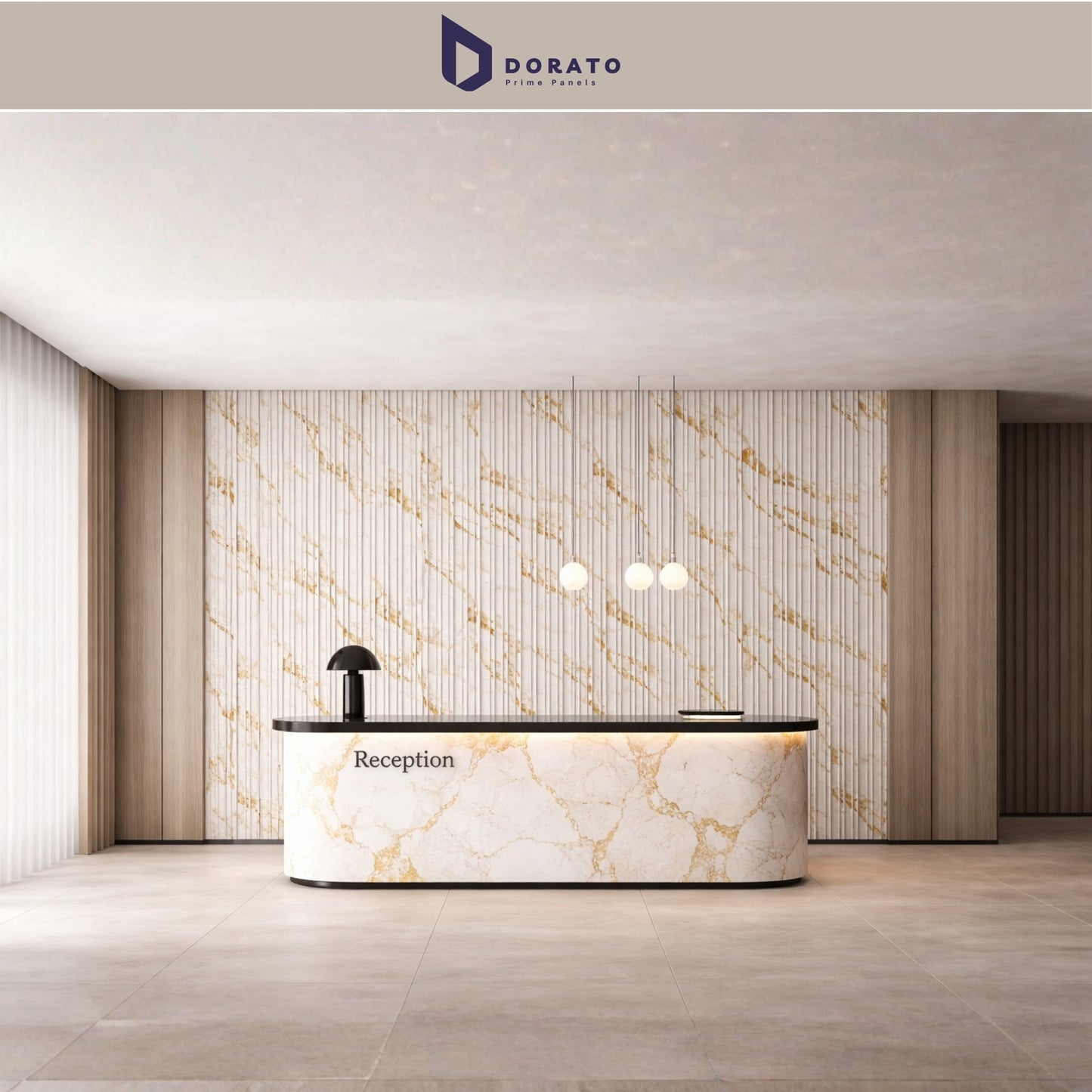 UV 55 Dorato DMD Marble Sheet – Model DMD 55 | 4ft x 8ft Waterproof Decorative Wall Panel (3mm)