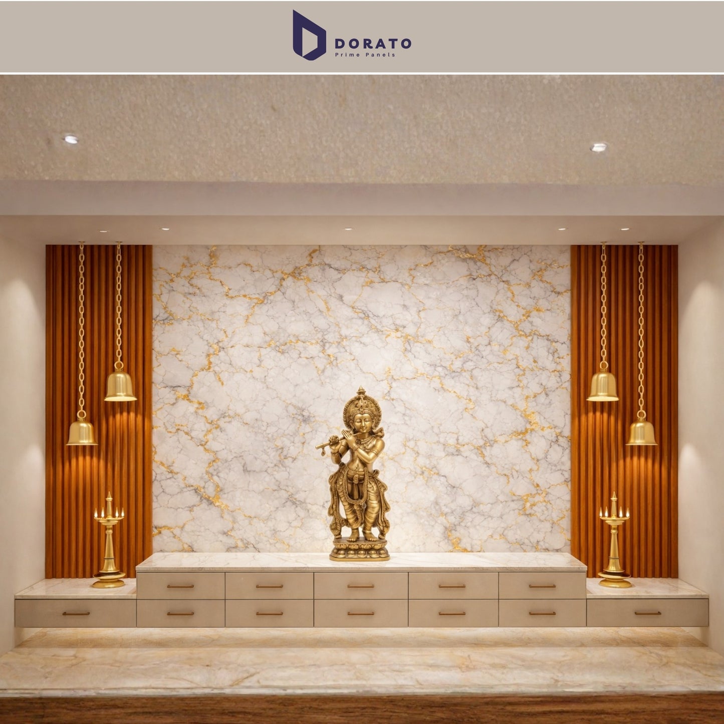 UV 55 Dorato DMD Marble Sheet – Model DMD 55 | 4ft x 8ft Waterproof Decorative Wall Panel (3mm)