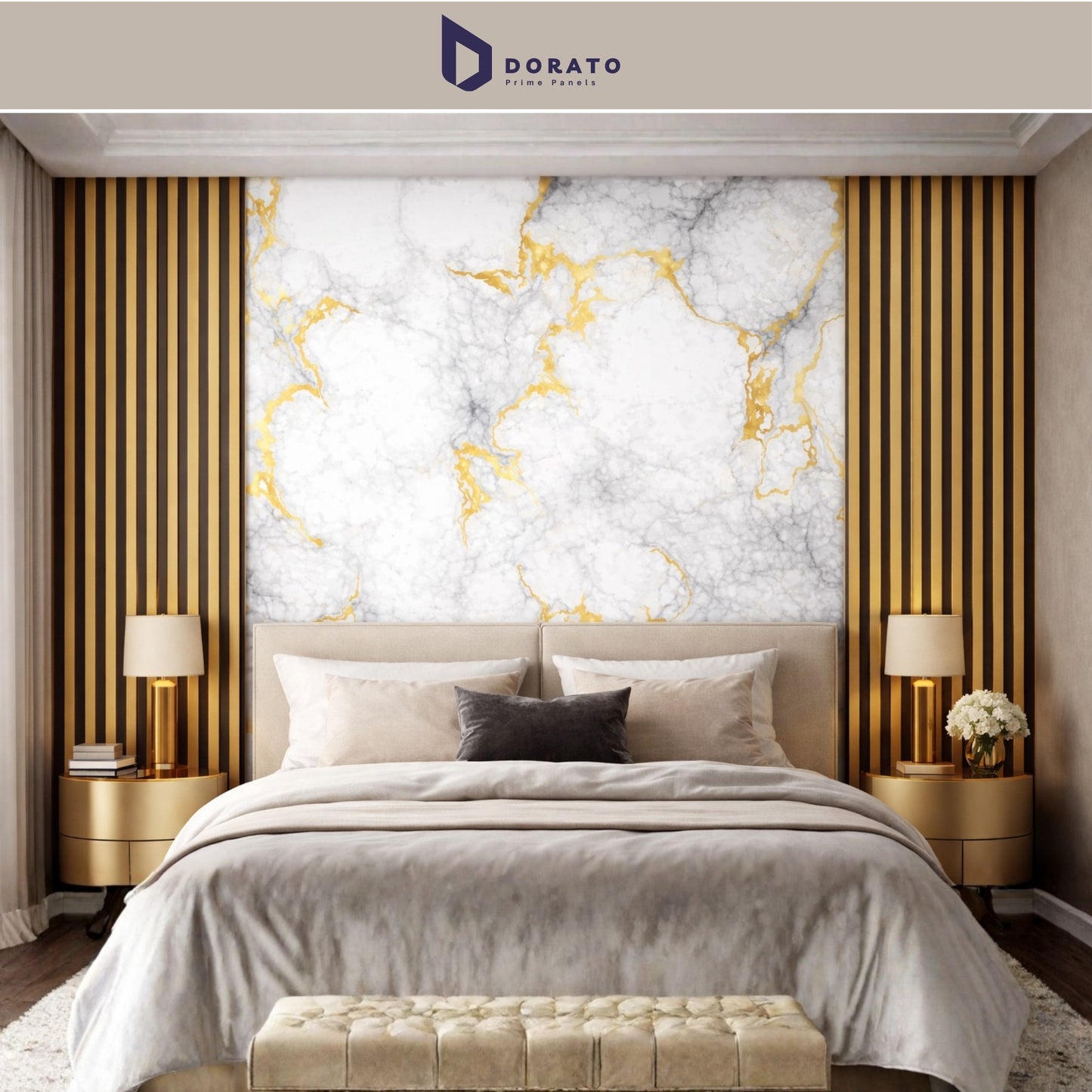 UV 55 Dorato DMD Marble Sheet – Model DMD 55 | 4ft x 8ft Waterproof Decorative Wall Panel (3mm)