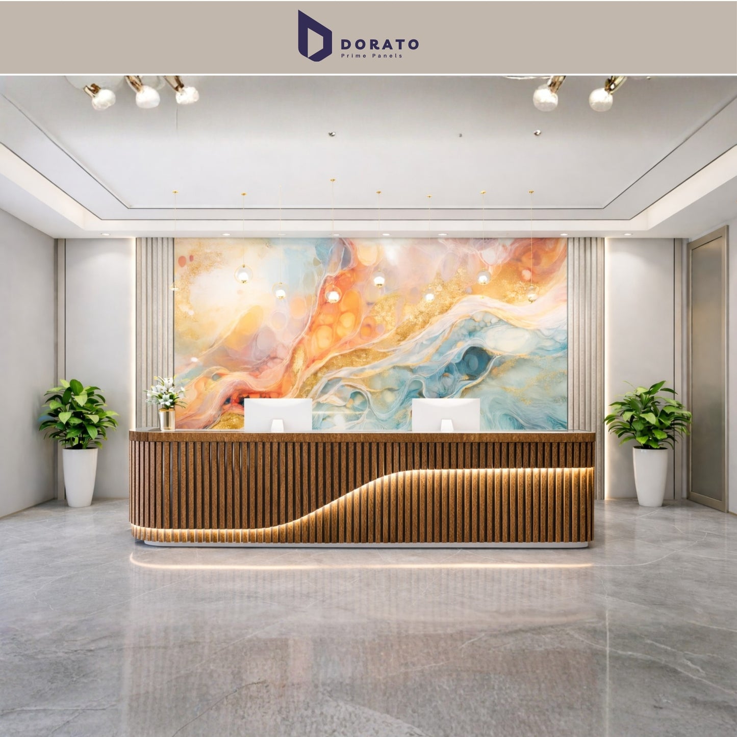 UV 58 Dorato DMD Marble Sheet No. 58 – Premium Decorative Wall Panel (4ft x 8ft | 3mm Thickness | Waterproof PVC Panel)