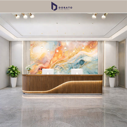 UV 58 Dorato DMD Marble Sheet No. 58 – Premium Decorative Wall Panel (4ft x 8ft | 3mm Thickness | Waterproof PVC Panel)