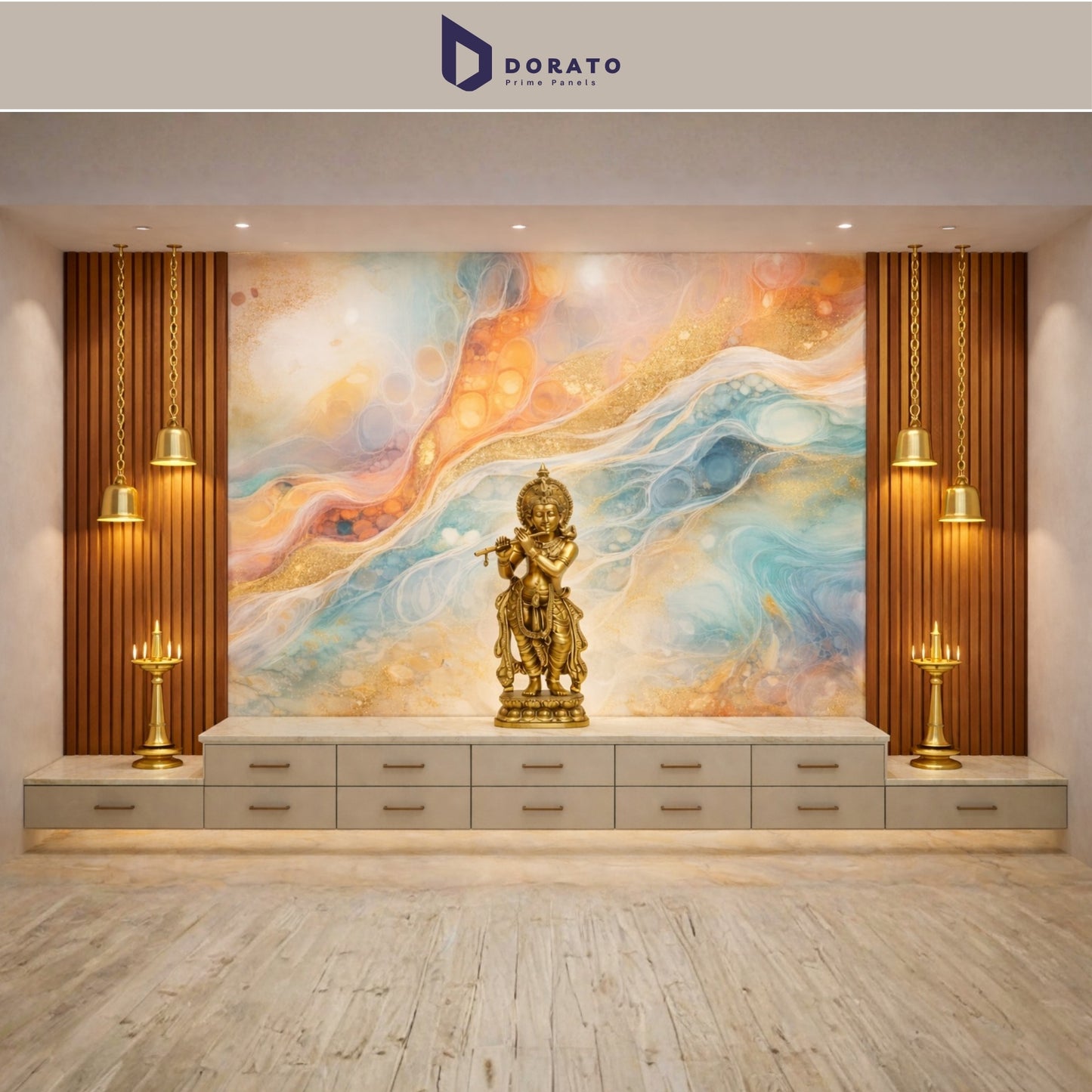 UV 58 Dorato DMD Marble Sheet No. 58 – Premium Decorative Wall Panel (4ft x 8ft | 3mm Thickness | Waterproof PVC Panel)