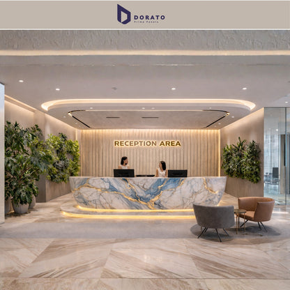 UV 66 Dorato DMD Marble Sheet No. 66 – Premium Blue & White Marble Finish Wall Panel (4ft x 8ft, 3mm, Waterproof)