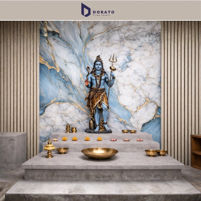 UV 66 Dorato DMD Marble Sheet No. 66 – Premium Blue & White Marble Finish Wall Panel (4ft x 8ft, 3mm, Waterproof)
