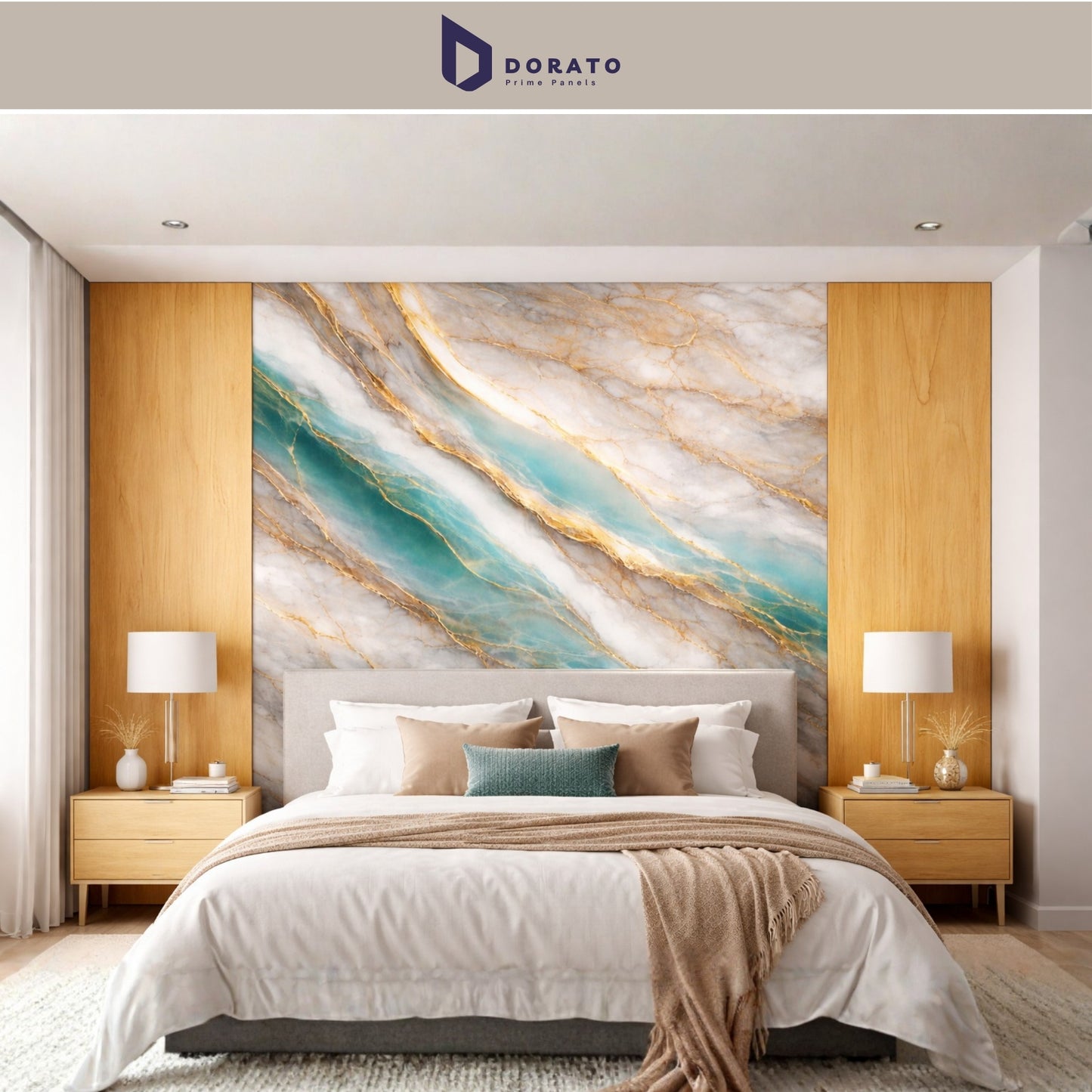 UV 731 Dorato DMD 731 Marble Sheet – 3mm PVC Waterproof Wall Panel (8ft x 4ft) | Premium Marble Design Interior Wall Sheet