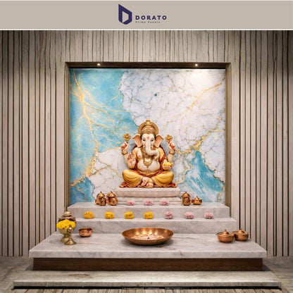 UV 77 Dorato DMD Marble Sheet – Model DMD 77 | Premium Waterproof PVC Wall Panel (8 Ft x 4 Ft | 3mm Thickness)