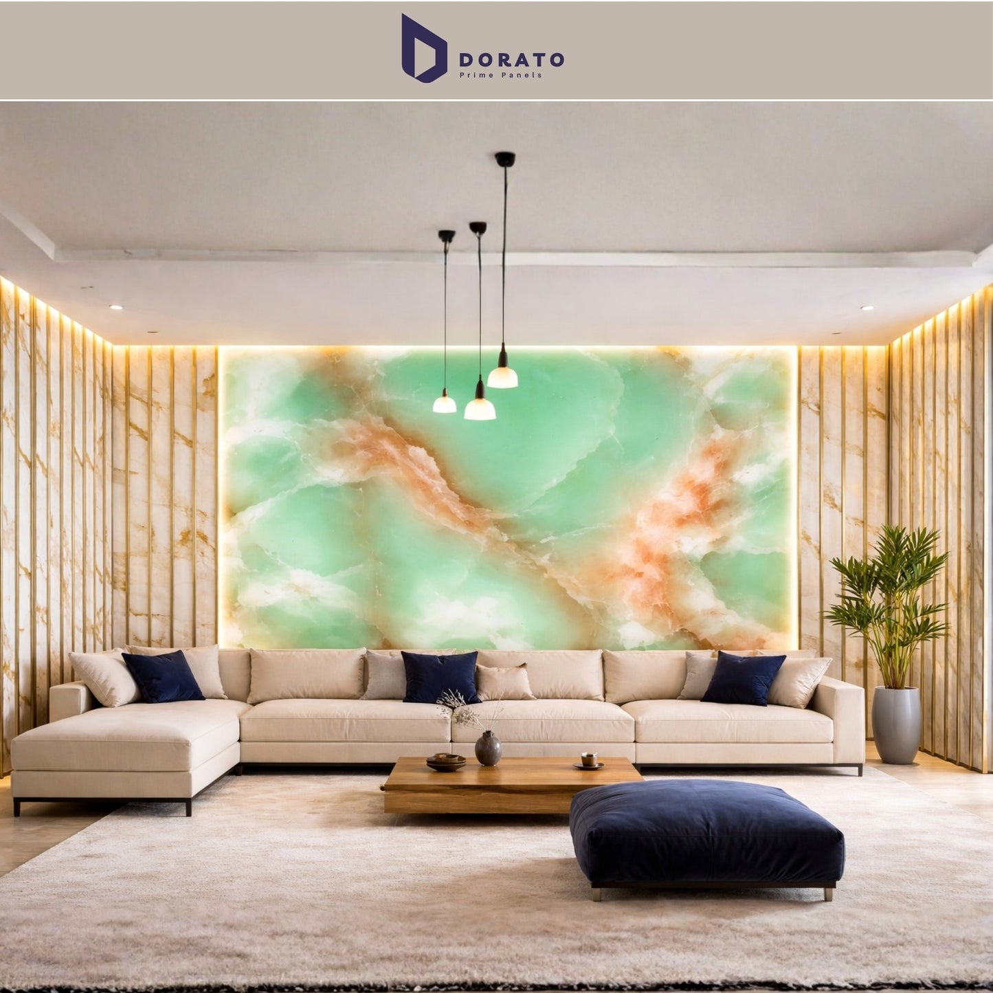 uv 9034 Dorato UV Marble Sheet – Model 9034 | Premium Green Marble Finish Wall Panel (4ft x 8ft | 3mm Thick)