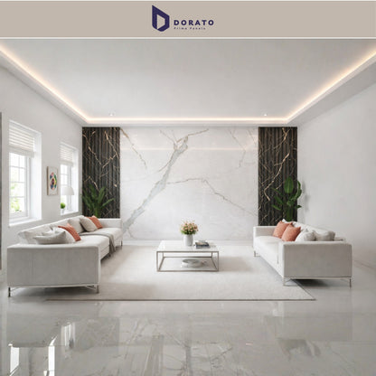 uv 9132 Dorato UV Marble Sheet – Model 9132 | 4ft x 8ft Premium PVC Marble Wall Panel | 3MM Thick Waterproof Interior Panel
