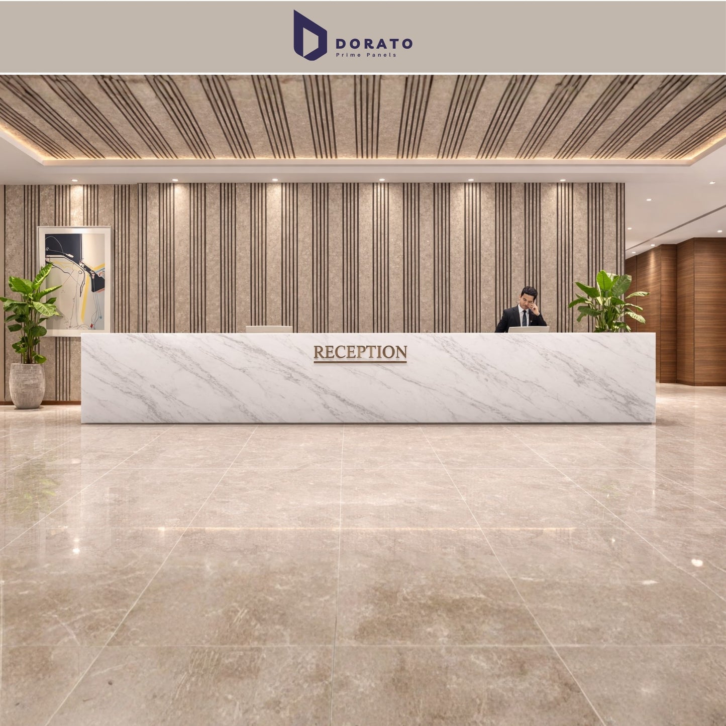 UV A20 Dorato SPC Marble Sheet A20 – 4x8 Feet Waterproof Decorative Wall Panel (3mm Thickness)